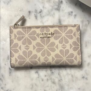 Kate Spade Cream Wallet Geometric Floral Design